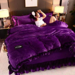 Neljaosaline talvine voodipesukomplekt Kvaliteetne paksendatud flanell twin 4pcs