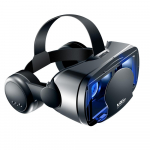 3D VR nutikad prillid peakomplekt Virtuaalreaalsuse kiiver Nutitelefon t&auml;isekraaniga n&auml;gemine lainurkobjektiiv koos kontrolleri peakomplektiga 7 tolli stand must