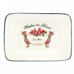 Les Tr&eacute;sors De Lily [R1750] &ndash; keraamiline seebialus 'Parfum de Roses' elevandiluust (retro) - 15x11 cm valge