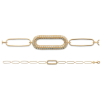 Les Tr&eacute;sors De Lily [R5804] - kullatud k&auml;ev&otilde;ru  Cl&eacute;opatra  valge kuld - 20x8 mm (tromboon) valge