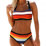Trendikas suvine ujumistrikoo Slim Fit ujumisriided Reguleeritavate rihmadega suvised naiste rannariided 2XL