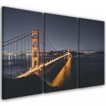 Kolmeosalise pildiga l&otilde;uendiprint Golden Gate San Francisco 60x40 oranž
