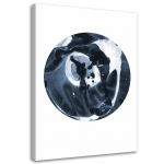 L&otilde;uenditr&uuml;kk Abstract Circle Blue 40x60 valge/must