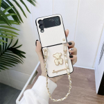 Korea armas 3d karu nahast k&auml;eketi telefoni&uuml;mbris Samsung Galaxy Z Flip 4 3 Z Flip3 5g kaanega &uuml;hev&auml;rviliste kaitse&uuml;mbriste jaoks For Z Flip 4