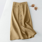 ZANZEA naiste vintage laiad, k&otilde;rge v&ouml;&ouml;kohaga A-joonega seelikud puuvillased massiivsed seelikud M