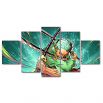 5 TK &uuml;hes t&uuml;kis Roronoa Zoro plakatid Pildid Seinakunst Jaapani anime Kolme noaga v&otilde;itlev l&otilde;uend Print Maali Kodukaunistus 40x60cm*2 40x80cm*2 40x100cm*1