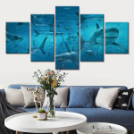 Haide kool Loomad Ookeani merep&otilde;hjapildid L&otilde;uendimaalid Kodukunst Loomad Plakatid ja Tr&uuml;kis Seinakunstipilt Kodukaunistus 20x35cm*2 20x45cm*2 20x55cm*1