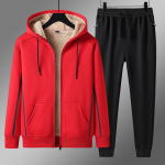 Suured meeste s&uuml;gis- ja talvemood vabaaja fliisist spordir&otilde;ivaste &uuml;likond dressip&uuml;ksid ja kampsun 2-osalised komplektid 6XL punane