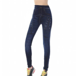 Retuusid Push Up Faux Denim p&uuml;ksid Elastsed k&otilde;rge v&ouml;&ouml;kohaga naiste s&auml;&auml;rised Spordip&uuml;ksid Treening Jooksmine Fitness J&otilde;usaal S sinine