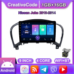 9-tolline Androidi autoraadio Carplay jaoks NISSAN JUKE 2010-2014 Multimeedia videopleier GPS-navigatsioonis&uuml;steem WIFI 2+32GB 1+16GB
