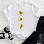 (Aasia suurus) Flower Style Trend 90s Tee Top Mood T-s&auml;rk Riietus Vabaaja l&uuml;hikeste varrukatega naiste prinditud naiste graafiline T-s&auml;rk S