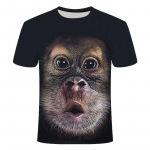 3D Fashion Funny Monkey Graafilised t-s&auml;rgid Suvised vabaaja loomade mustriga Meeste t-s&auml;rgid Uus Hip Hop Print L&uuml;hikeste varrukatega T-s&auml;rgid Topid L