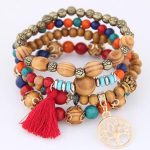 Bohemian Crystal Beads Strand k&auml;ev&otilde;rud Naistele T&uuml;drukutele Etniline Elupuu Charm Wrap K&auml;ev&otilde;ru Pulseira Feminina