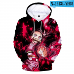 Anime Hoodie Demon Slayer Meeste Hoodie Prindiga topeltv&auml;rviline kapuuts Unisex dressipluus Harajuku Cartoon vabaaja topid L