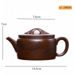240 ml Yixing teekannud Purple Clay teekann Guogongi teekann Raw Ore Downslope Mud Xu Liuping K&auml;sitsi valmistatud punane savikann m&auml;nnist tuultega 240ml