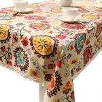Retro p&auml;evalillemustriga pits puuvillane linane kangas laudlina lauakatte dekoor 60*60cm