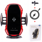 Juhtmeta laadija autokinnitus Kahepunktiline Smart Induction 10w kiirlaadimishoidik Samusng S10/10+/9/8 Note9 iPhone Xs Xr Xs Max Qi jaoks as picture punane