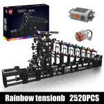 Hallituskuningas 26006 veerev pall ehitusplokk mootoriga Rainbow Tensegrity mudel koost Marmorjooks m&auml;nguasjad lastele j&otilde;ulukink must