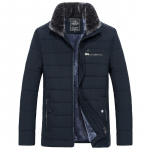 Meeste soe jakk Talvine Parka karusnahast krae Tuulepluus Puuvillane polsterdatud anorak paks mantel Meeste vabaaja s&uuml;gisene fliisjope, meeste XXXL sinine