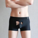 Ice Silk Aluspesu Meeste seksikad naljakad ja naljakad poksip&uuml;ksid 2XL must