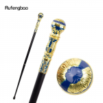 Kuldne sinine luksuslik &uuml;mmarguse k&auml;epidemega moodne jalutuskepp peo jaoks Dekoratiivne jalutuskepp Elegantne jalutuskepp Crosier Knob 93cm