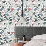 V&auml;ike v&auml;rske lilleline tapeet PVC paksendatud isekleepuv veekindel magamistoa kodukaunistuse seinakleebis 44cmX1m  A