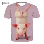 Meeste naiste vabaaja s&auml;rk, seaprindiga naljakas s&auml;rk Hipsterite 3D-prindiga top Loomade printimine Armas unisex top XXL