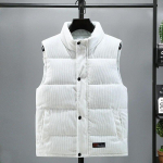 Uus vest jakk Meeste s&uuml;gistalvine soe varrukateta mantel Seis krae polsterdatud vest Velvetist t&ouml;&ouml;r&otilde;ivad meeste riided 5XL XL (60-65kg) valge