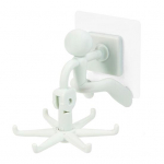 1 komplekt Rippkonks Seinale kinnitatav p&ouml;&ouml;rlev riidepuu konks 6 konksuga Punch Free Isekleepuv hoiukonks k&ouml;&ouml;gi-vannitoa jaoks valge