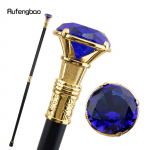 Lilla teemantt&uuml;&uuml;pi kuldne jalutuskepp, mood, dekoratiivne jalutuskepp Gentleman, elegantne Cosplay jalutuskepi nupp Crosier 93 cm tumesinine v&auml;rv