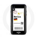 Coque iphone XS billet d'avion berlin