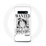 &Uuml;mbris Samsung Galaxy S10 One Piece Manga otsinguplakatile Valge