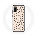 Coque pour Oppo A16 Fond de texture abstraite coeurs noirs