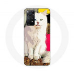 Redmi Note 11 Pro 5G &uuml;mbris T&uuml;rgi kaubiku valge siniste ja kollaste silmadega kass