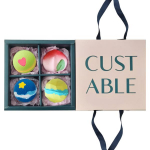 Gift set of 4 customizable bath bombs, foam bath bombs