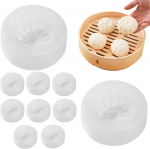 10 tk kuklite valmistamise vorm Hiina Baozi vormid DIY kondiitritoodete piruka pelmeenide valmistamise k&uuml;psetus- ja kondiitritoodete aurutatud t&auml;idisega t&ouml;&ouml;riist K&ouml;&ouml;gitarvikud 10Pcs