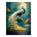 DIY teemantkunsti komplekt paabulinnu mustriga erksad v&auml;rvid, v&auml;hendavad stressi, suurendavad enesekindlust, ruudukujuline &uuml;mmargune mosaiikkomplekt, kodukaunistus roheline