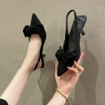 7cm Suvine Br&auml;nd Naiste Slingback Sandaalid Kingad Moodne Lipsukl&otilde;ps Terava Ninaga Libistatavad Daamide Elegantne Kleit Kingad 35 must