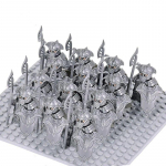 13 tk keskaegse lossi r&uuml;&uuml;tlite s&otilde;jav&auml;es&otilde;ja soomustatud Rooma s&otilde;durid Sparta s&otilde;dalase kujud koos m&otilde;&otilde;ga ehitusplokkide komplektiga m&auml;nguasjad