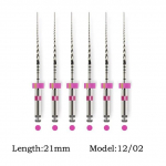 25/21 mm hambaviilid SC edasi p&ouml;&ouml;rlev NiTi viilis&uuml;steem endodontilise ravi hambaravi materjalideks 6 tk/karp SOCO PLUS 21mm 1202 roosa