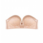 Naiste seksikas olkaimeta rinnahoidja, traadita v&otilde;rkpitsiline &uuml;laosa Seksikad Push Up rinnahoidjad naistele l&auml;bipaistva aluspesu must libisemiskindel kleitrinnahoidja 38/85B