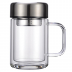 Kontoritass k&auml;epidemega Tee eraldamise topeltklaasist teetass 201-300ml punane