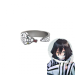 Demon Slayer seeria Cosplay s&otilde;rmus Kimetsu No Yaiba metallist emailiga avatud reguleeritav s&otilde;rmes&otilde;rmus naistele meestele Anime aksessuaarid resizable