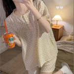 Magamisriided Naiste pidžaamakomplektid t&auml;pilised pikkade varrukatega Piiama kevadkomplektid naistele, 2-osaline &ouml;&ouml;kandmine, kodu&uuml;likond M