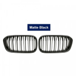 2PCS Car Front Bumper Kidney Grills For BMW F20 F21 LCI 120i 1Series 2015-2017 Double Slat line Replacement Grill Racing Grille matt must v&auml;rv