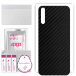 apgo Protective Skin Sticker for the back compatible with Huawei Y8p, Wrap Film, Foil, Vinyl - Pattern Carbon Black