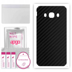 apgo Protective Skin Sticker for the back compatible with Samsung Galaxy J5 (2016), Wrap Film, Foil, Vinyl - Pattern Carbon Black