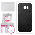 apgo Protective Skin Sticker for the back compatible with Samsung Galaxy S7 edge, Wrap Film, Foil, Vinyl - Pattern Black Honeycomb