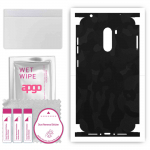apgo Protective Skin Sticker for the back+sides compatible with Xiaomi Pocophone F1, Full Wrap Film, Foil, Vinyl - Pattern Black Camo