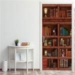 3D vintage raamaturiiuli uksekleebised raamatukogu raamaturiiul Kodu Magamistoa Tapeetkleebis Eemaldatav Veekindel isekleepuv plakati seinamaaling 90x200cm